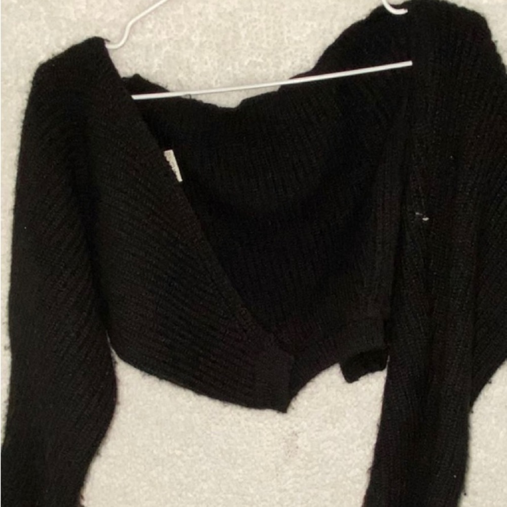 Open Front Crop Knit Cardigan